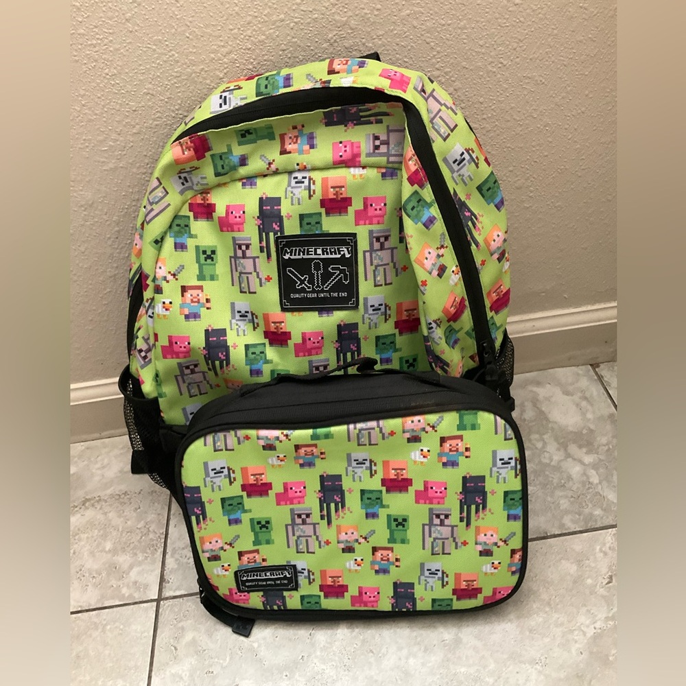 Minecraft Green Backpack with Lunch Bag by Jinx / Mojang